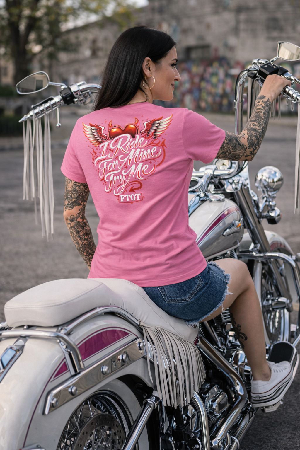 I Ride For Mine – Women’s Cut Tee – Always Riding Never Hiding Clothing