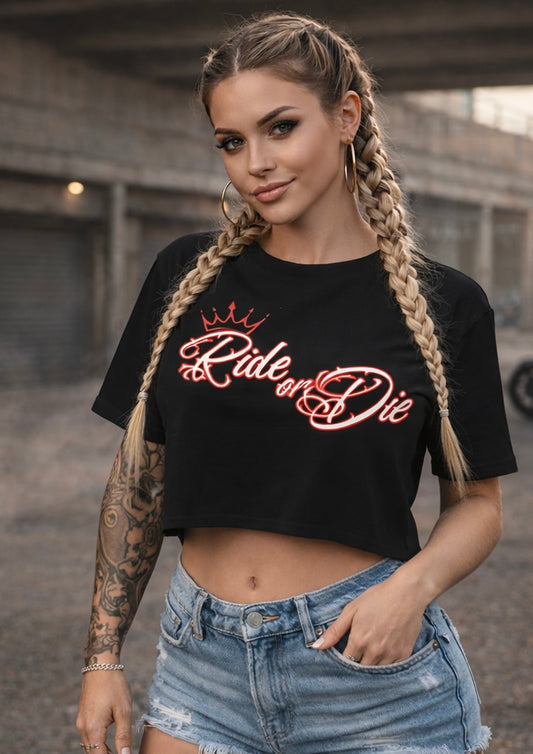Ride or Die Queen crop top